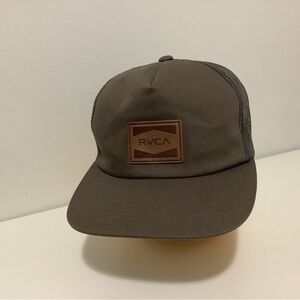 RVCA Olive Brown Patch Mid Fit Unisex Trucker Cap, *READ*
